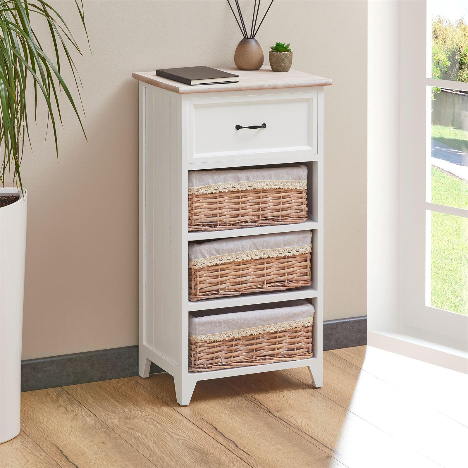KOMMODE PROVENCE - Weiß, Holz (42/80/31cm) - CARO-Möbel