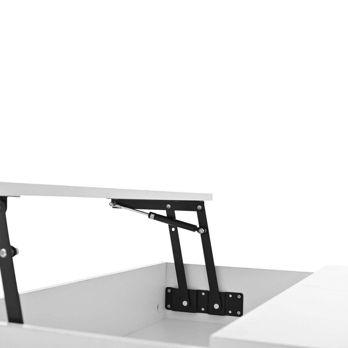 COUCHTISCH 70/70cm mit drehbarer Tischplatte 3 Schubladen in Hochglanz Schwarz-Weiß - Weiß, Holzwerkstoff (70/70/40cm) - OKWISH