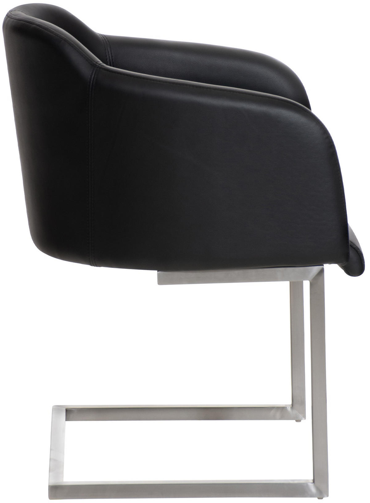 SCHWINGSTUHL Lederlook Schwarz - Edelstahlfarben/Schwarz, Textil/Metall (45/84/52cm) - CLP