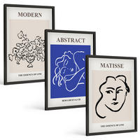 BILDER SET 3er Set - 40x60 cm Schwarzer Rahmen - Matisses moderne Plakate - Schwarz, Kunststoff (40/60cm) - TULUP