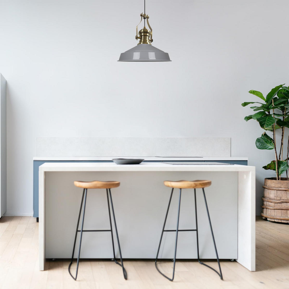 HÄNGELAMPE Neo-Asletl 40/39 cm - Grau, Metall (39/40/39cm) - Bamyum
