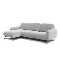 ECKSOFA FEBE 4-Sitzer links, hellgrau - Hellgrau/Schwarz, Holz/Textil (264/157cm) - Courtois Laville
