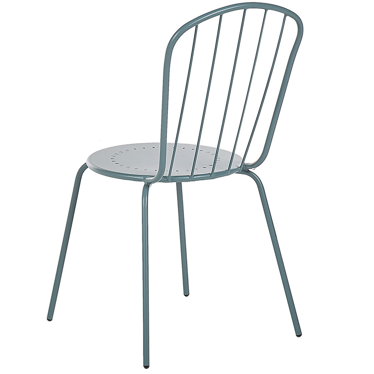 GARTENSTUHL 8er-Set Stahl hellblau Calvi - Blau, Metall (40/89/47cm) - Beliani