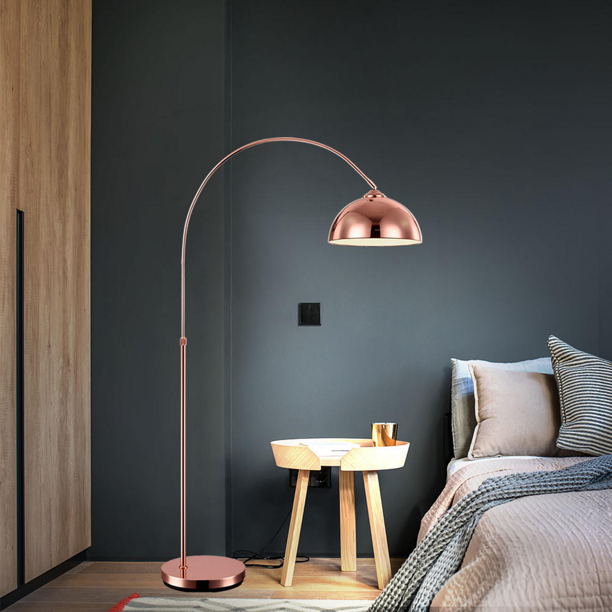 LED STEHLEUCHTE Newcastle Kupfer - Kupferfarben, Metall (92/30/196cm) - Globo Lighting