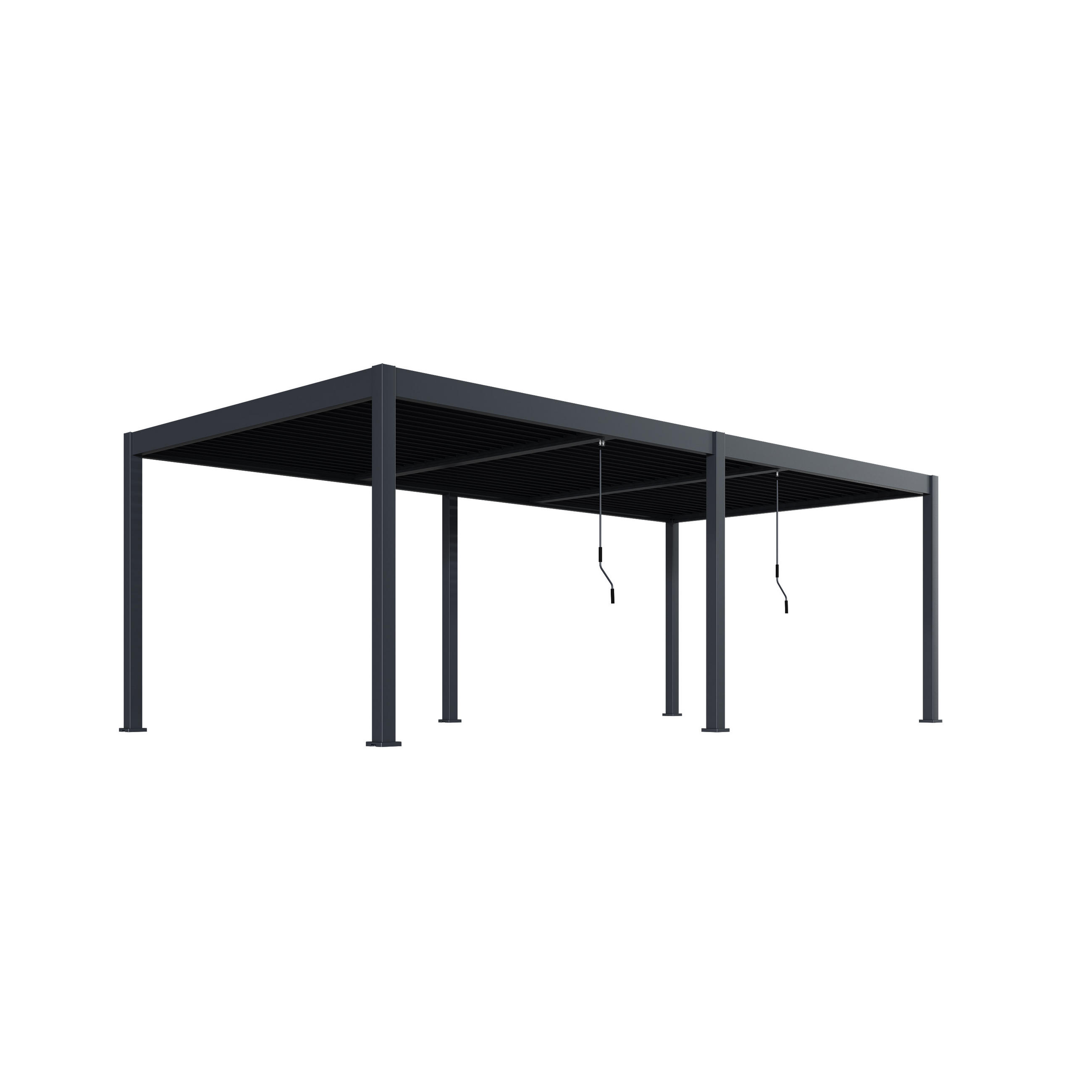 LAMELLENDACH-PERGOLA Oasis 3,6x7,2 m Anthrazit Aluminium - Grau, Kunststoff (80/175/120cm) - Green Spirit