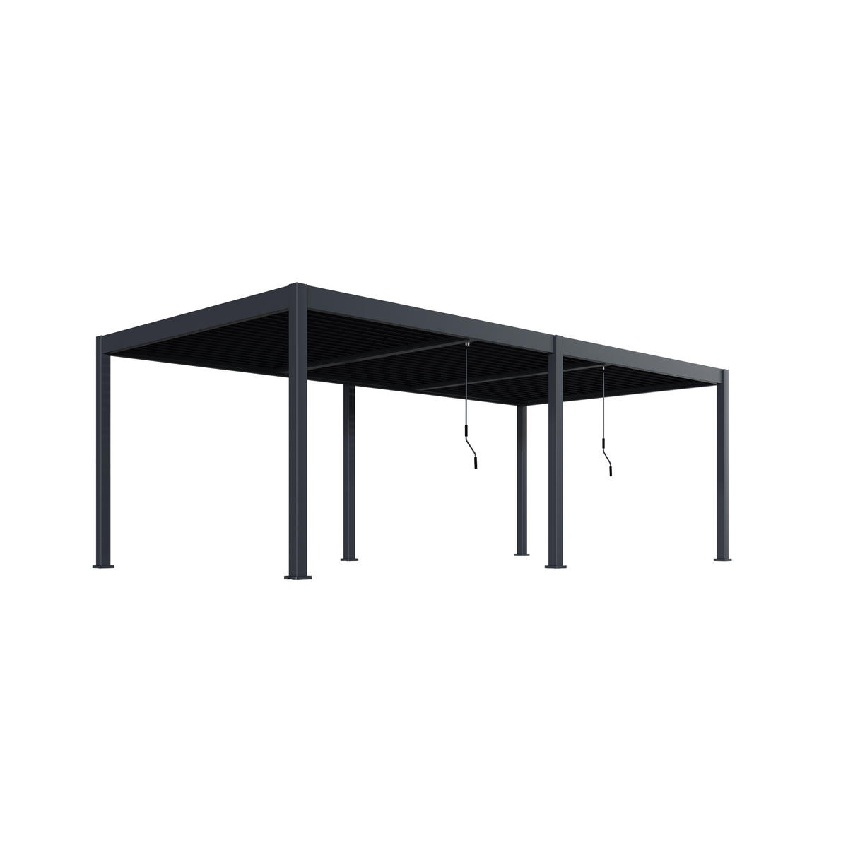 LAMELLENDACH-PERGOLA Oasis 3,6x7,2 m Anthrazit Aluminium - Grau, Kunststoff (80/175/120cm) - Green Spirit