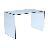 SCHREIBTISCH - gebogenes Glas - ELSTRON - Transparent, Glas (120/70/75cm) - Vente-Unique