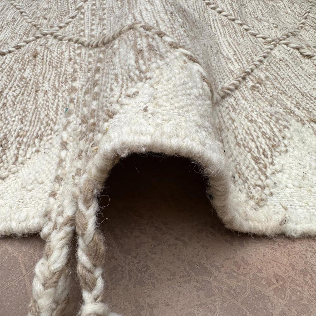 BERBERTEPPICH Kelim Marokko Wolle 200x 300 cm - Beige, Naturmaterialien (200/300cm) - AFK Living