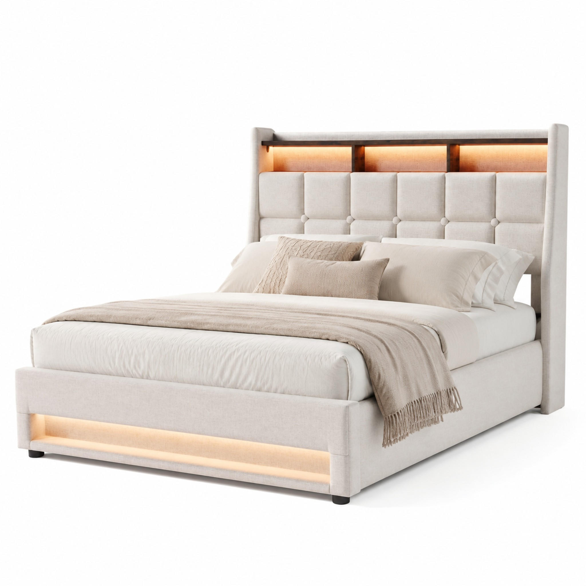 Beauniv Polsterbett Beige 180x200 cm