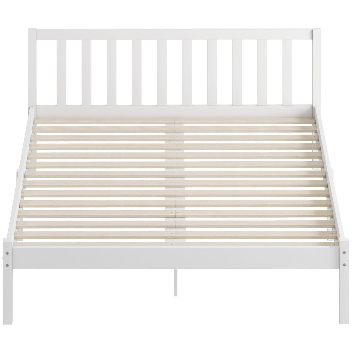 BETT 140x190 cm DE-14673 massives Kiefernholz mit Lattenrost Natur - Weiß, Holzwerkstoff (140/190cm) - ComfortXL