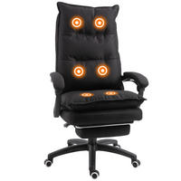 CHEFSESSEL DE-11655 ergonomisch mit Massagefunktion & Fußstütze Schwarz - Schwarz, Textil (62/130/70cm) - ComfortXL