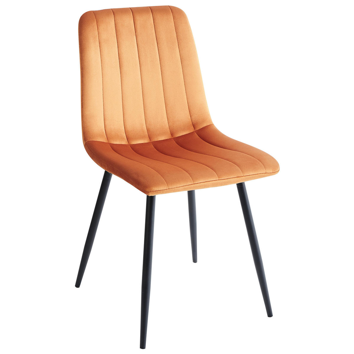 ESSZIMMERSTUHL 4er-Set Samtstoff Orange Kalispell - Orange, Textil (45/88/62cm) - Beliani