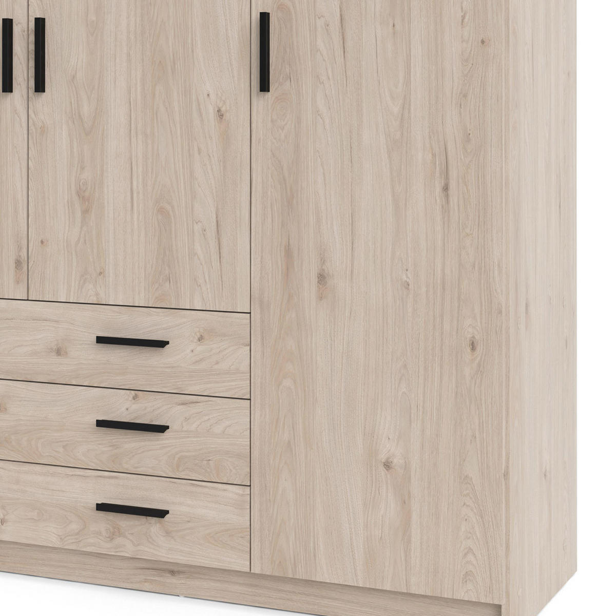 KLEIDERSCHRANK Hickory-Dekor - Braun, Holzwerkstoff (196/201/50cm) - ebuy24