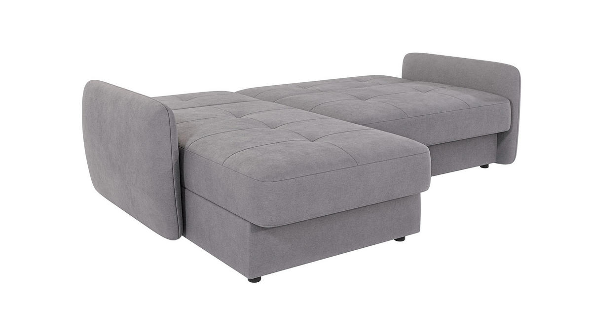 ECKSOFA Lupo Grau Mikrofaser - Schwarz/Grau, Holz/Kunststoff (232/147cm) - S-Style Möbel
