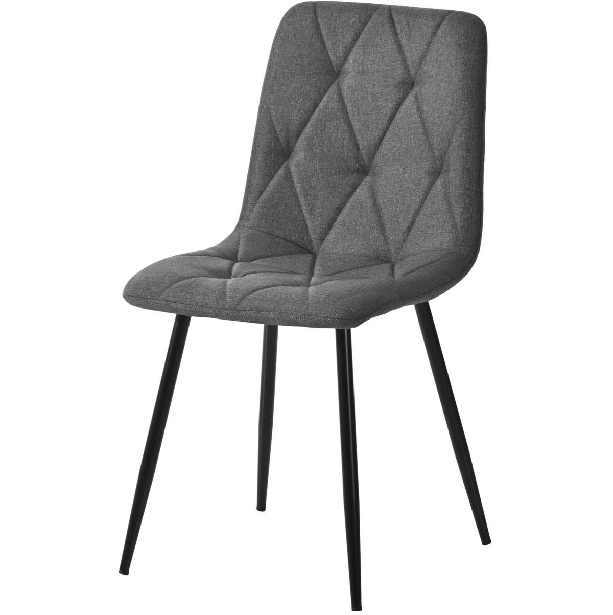 ESSZIMMERSTUHL 4er-Set gepolstert Grau mit Metallbeinen - Grau, Metall (40/86/45cm) - Meubliv