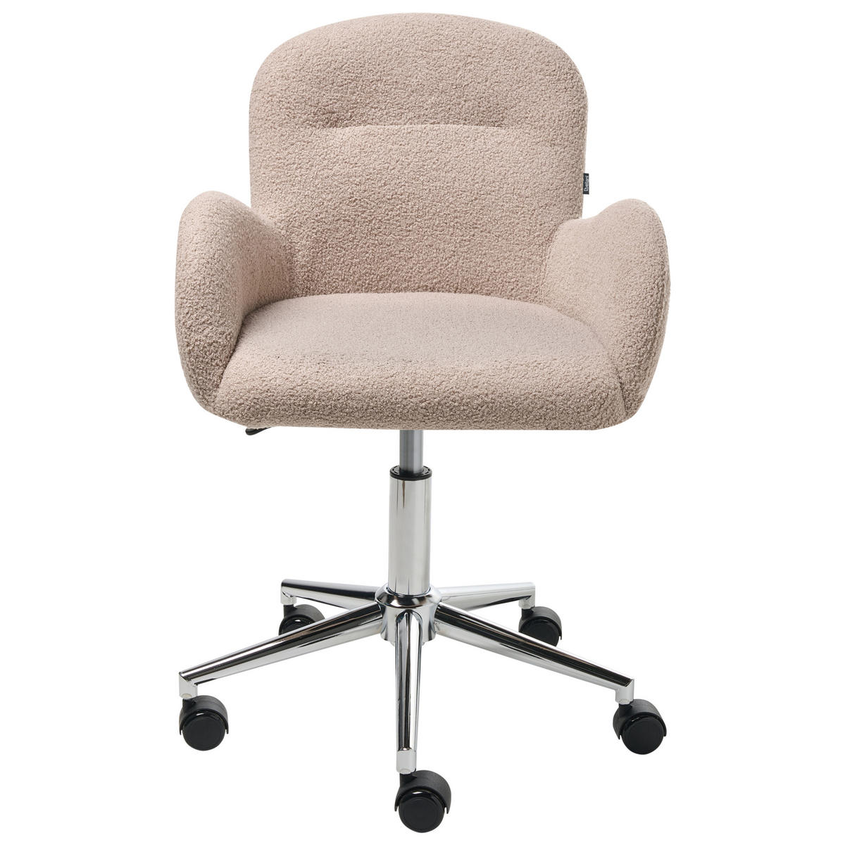 SCHREIBTISCHSTUHL Beige Priddy - Beige/Silberfarben, Textil (60/79/60cm) - Beliani