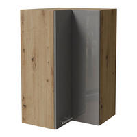 ECKHÄNGESCHRANK Essen W14/60 Grau Hochglanz / Eiche Artisan Matt 60 / 60 / 96cm - Eiche Artisan/Grau, Holz/Holzwerkstoff (60/96/60cm) - Feldmann-Wohnen