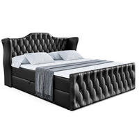 BOXBETT VILA-Z - 160x200 cm - H4 - Schwarz Hochglanz - Schwarz Hochglanz, Holzwerkstoff (160/200cm) - ALTDECOR