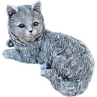 STEINFIGUR Katze Emilia liegend frostfest wetterfest Gartenfigur Steinguss - Grau, Stein (28/16/15cm) - stoneandstyle