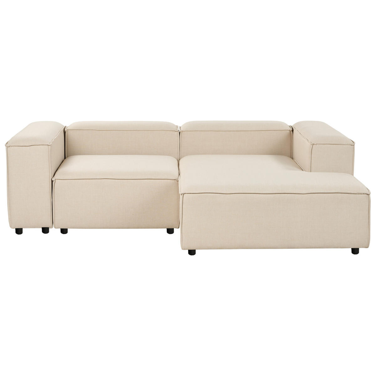ROHOVÁ POHOVKA modul 3-místná levostranná Béžová Látka s otomanem Ardal - béžová, textil (240/180cm) - Beliani