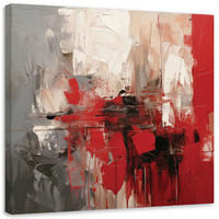 LEINWANDBILD Abstraktion Modern Rot 60x60cm - Rot, Textil (60/60cm) - Feeby