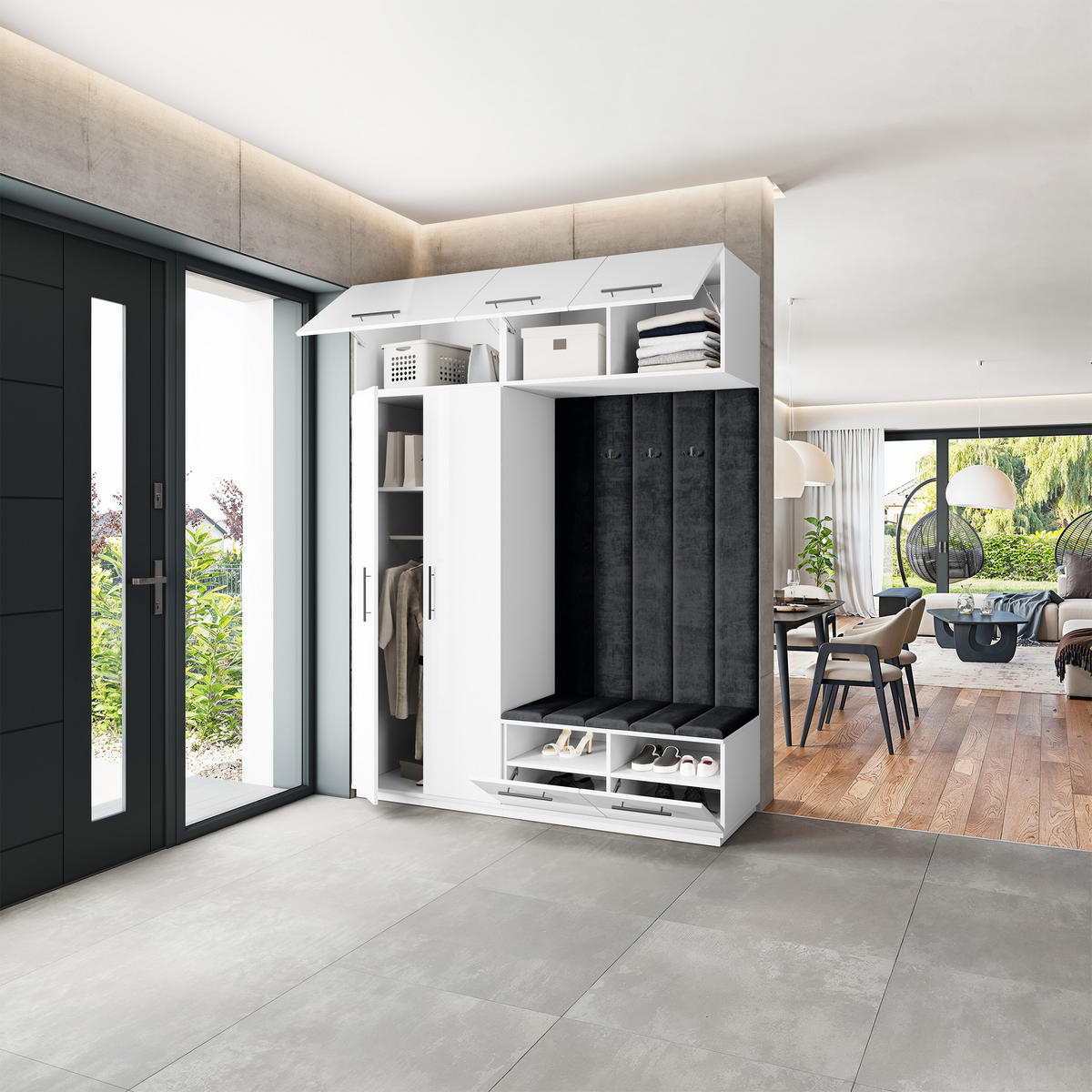 GARDEROBENSCHRANK REMA 180/240/60 cm Modern Weiß - Weiß, Holzwerkstoff (180/240/60cm) - MASSENO