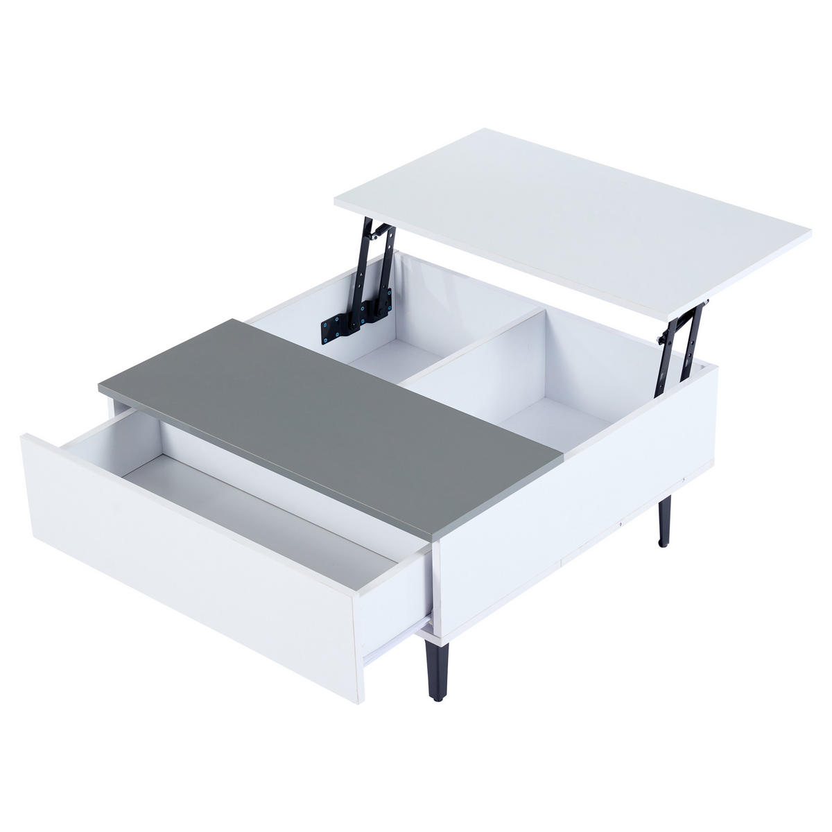 COUCHTISCH White/Grau - Weiß, Holzwerkstoff (70/70/35cm)