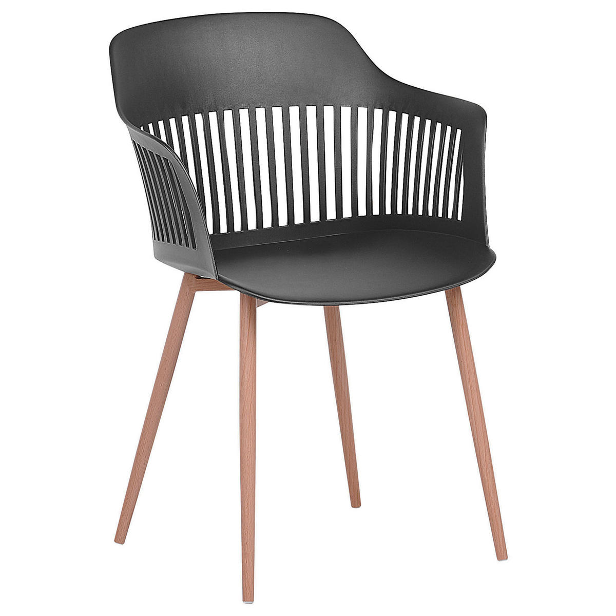ÉTKEZŐSZÉK 2 darabos Szett Műanyag Fekete Bereca - fekete, műanyag/fém (57/81/54cm) - Beliani