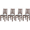 STUHL Bos 1 (4er Set) - Silberfarben/Nussbaumfarben, Holz (43/94/40cm) - Leaf Design