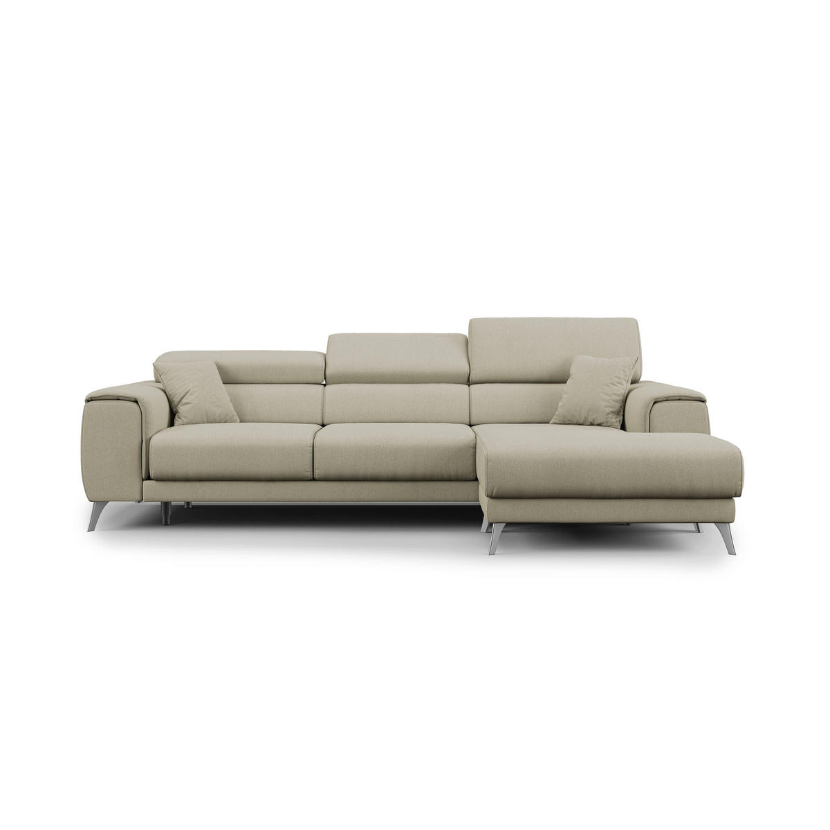 ECKSOFA LINKS Fusion - Creme, Textil (260/102cm) - Divani.store