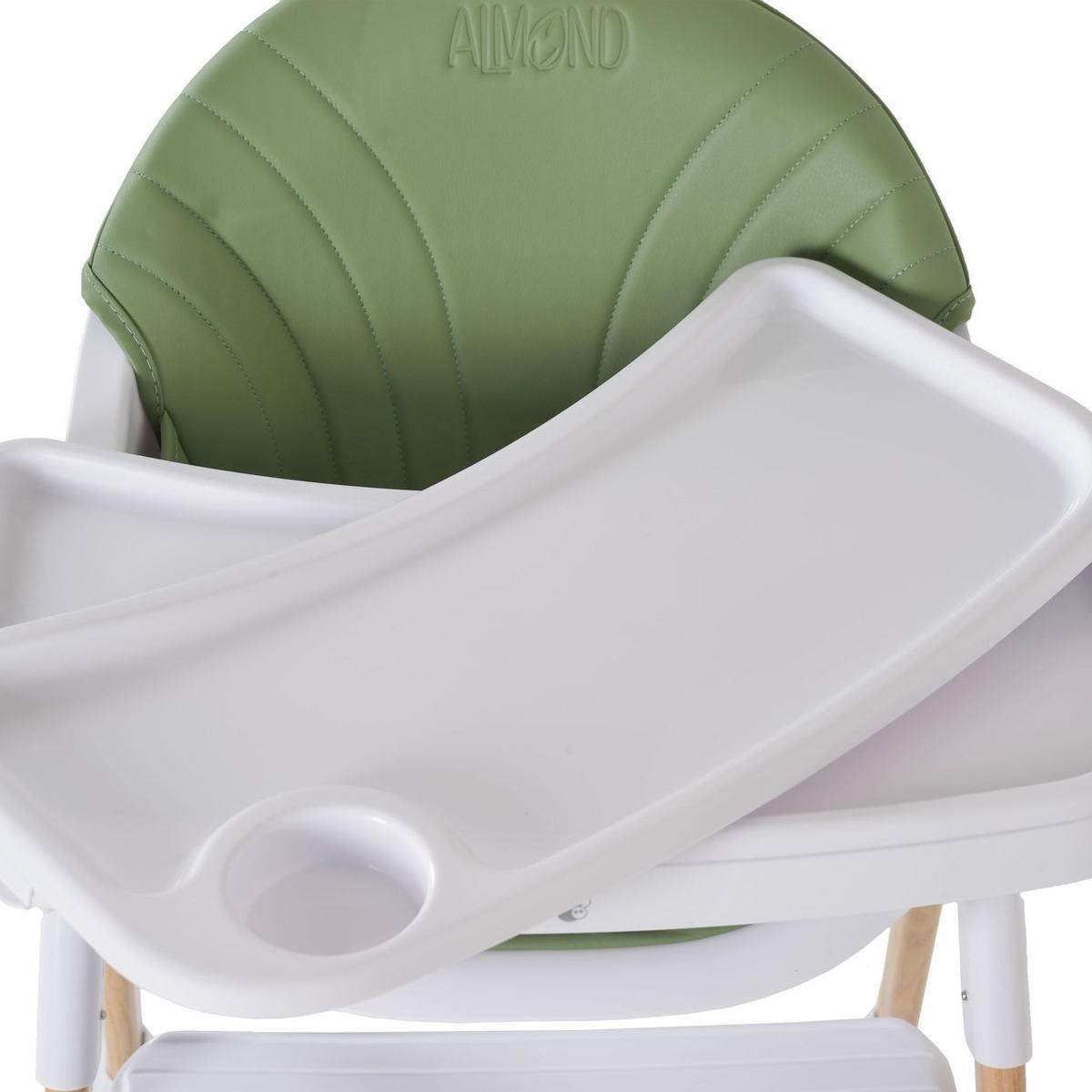 KINDERHOCHSTUHL Almond grün Holzoptik klappbar Doppeltablett Sicherheitsgurt - Grün, Kunststoff (54/84/64cm) - Cangaroo