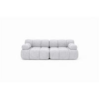 COUCH, 2-Sitzer Modular, Bouclé-Stoff Abriamo, Hellgrau, Selia - Hellgrau, Holz (190/70/95cm) - Kaiser Möbel