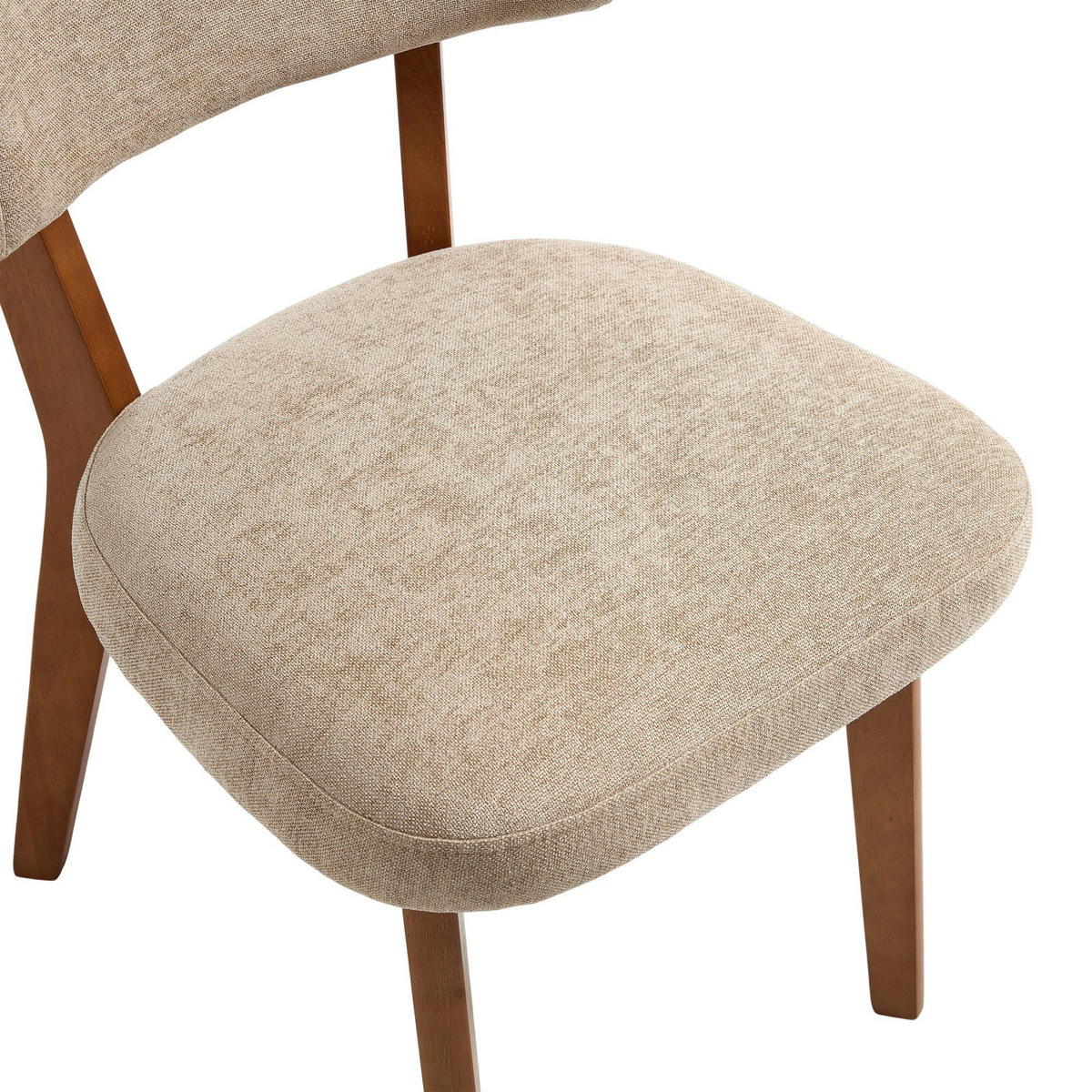 STÜHLE 2er-Set Esszimmerstuhl,Massivholz,Leinenstoff,Khaki - Braun, Textil (47/77/54.5cm) - LVHOM