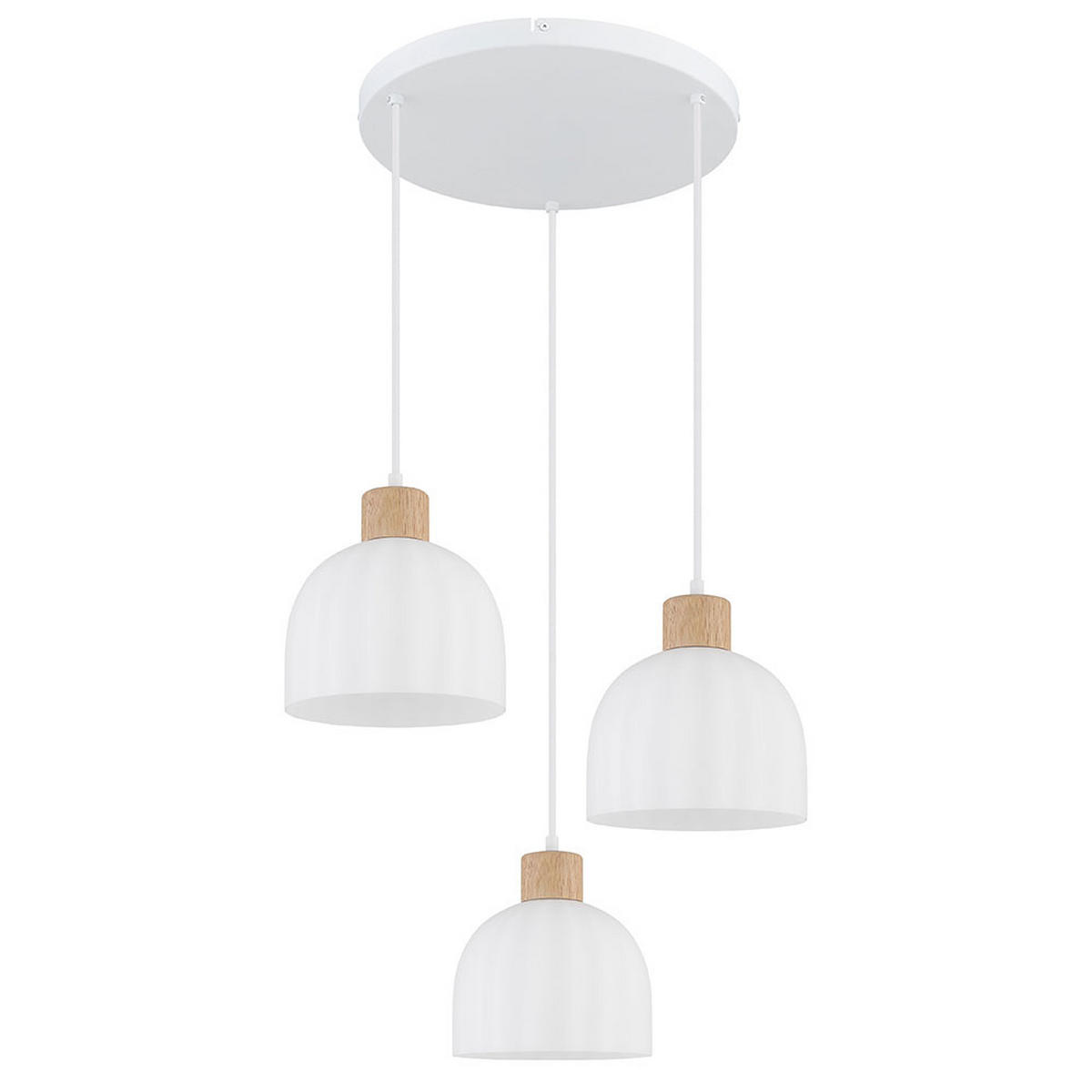LED PENDELLEUCHTE Metall, Weiß matt, Glas opal, kürzbar - Multicolor, Holz (51/51/130cm) - Globo Lighting