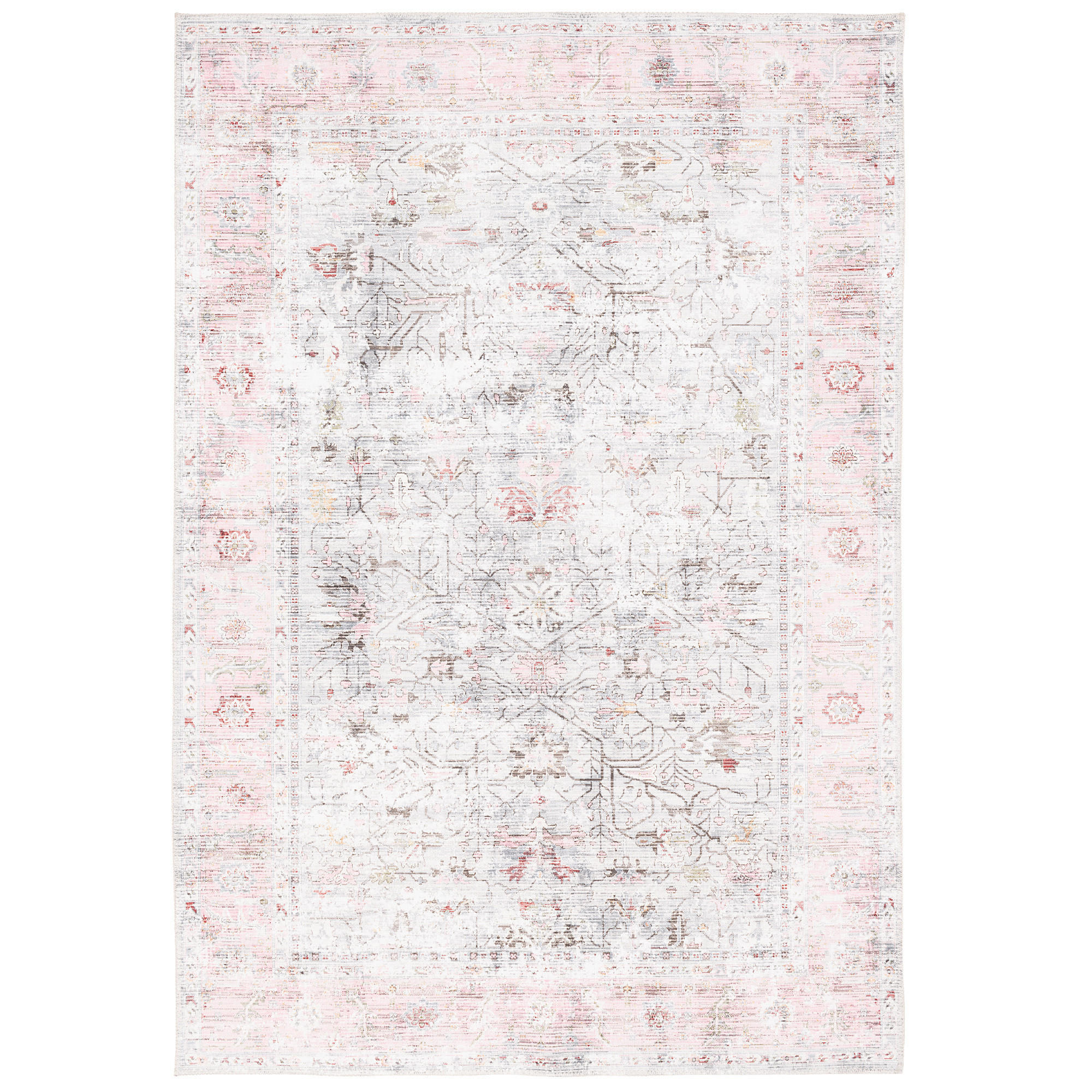 VINTAGE DESIGNERTEPPICH FINESSE ORIENT BORDÜRE - Rosa, Textil (140/200cm) - Pergamon
