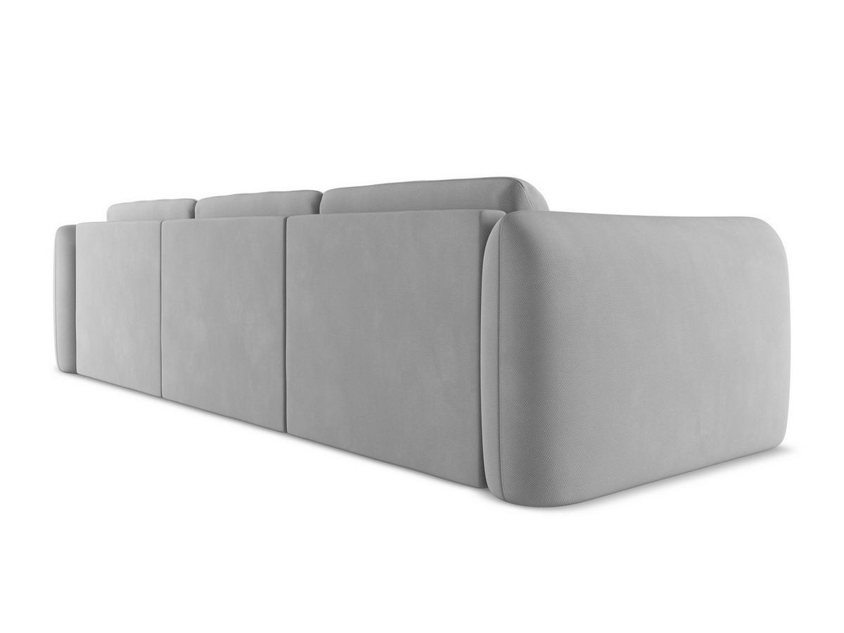 ECKSOFA Rechts Chenille Stoff Grau - Hellgrau/Schwarz, Kunststoff/Textil (290/170cm) - Makamii