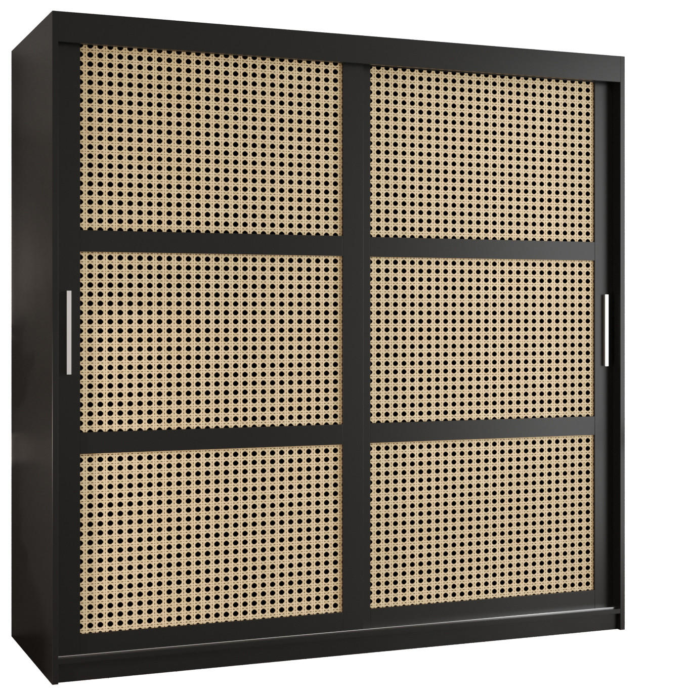 Möbel Kryspol Schwebetürenschrank Schwarz 180x200x62 cm