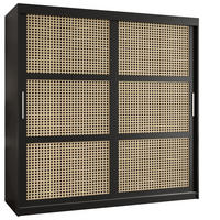 SCHWEBETÜRENSCHRANK 200/180/62 2-türig - Schwarz, Holz/Kunststoff (180/200/62cm) - MÖBEL KRYSPOL