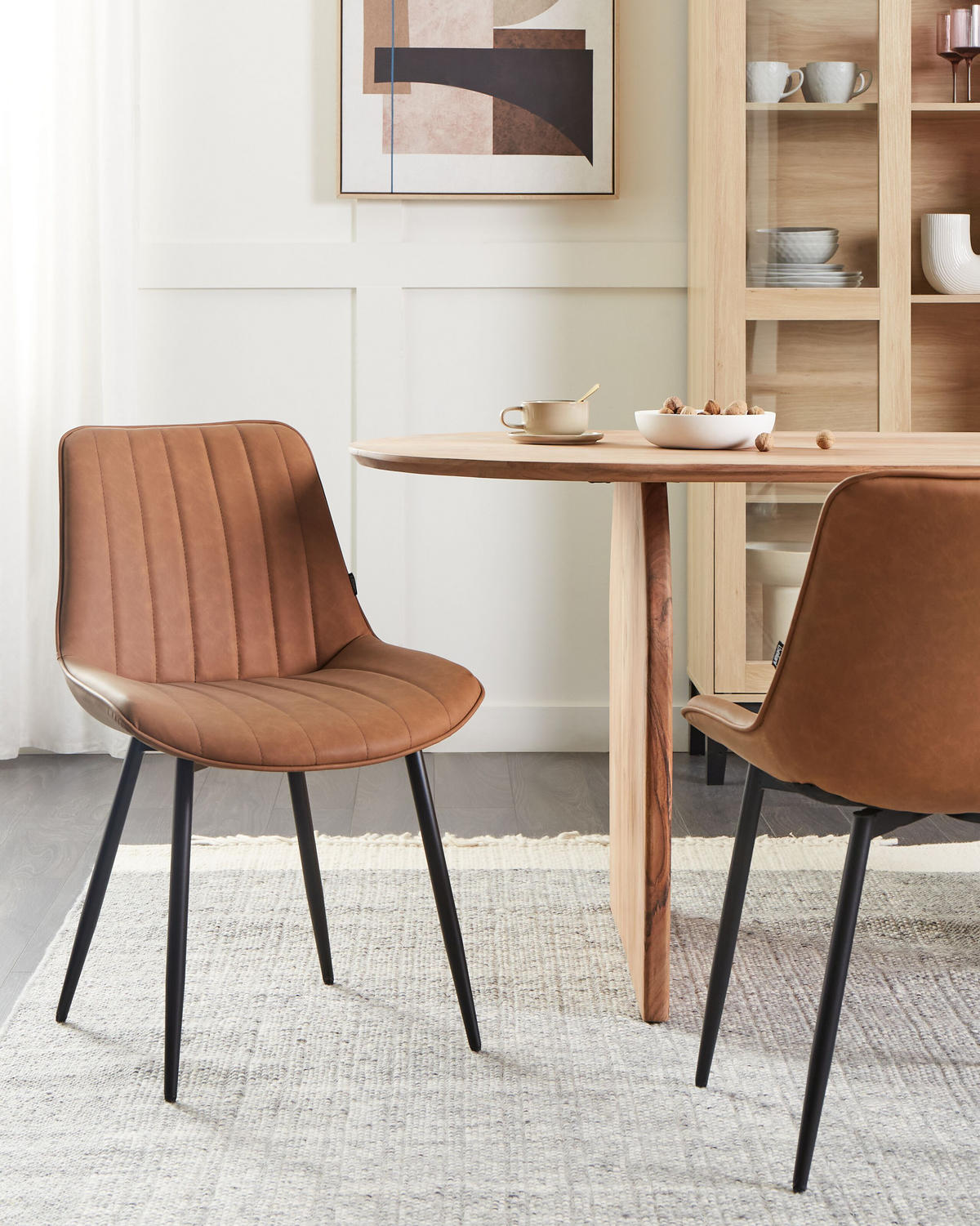 ESSZIMMERSTUHL 2er-Set Kunstleder Braun Dubrovnik - Schwarz/Braun, Kunststoff (53/81/58cm) - Beliani