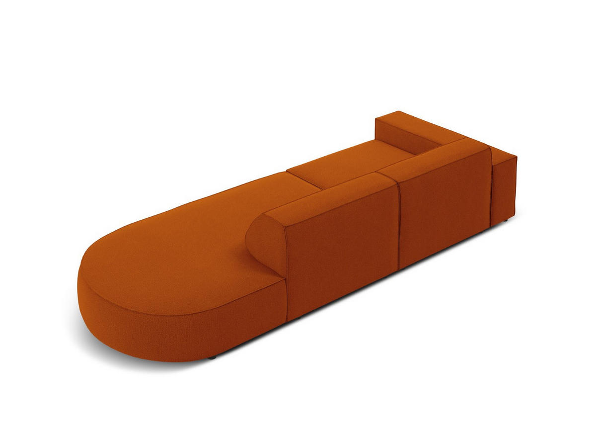 RECHTES-SOFA Jodie aus strukturiertem Stoff terrakotta 3 Sitzplätze - Terra cotta, Textil (102/70/262cm) - Micadoni