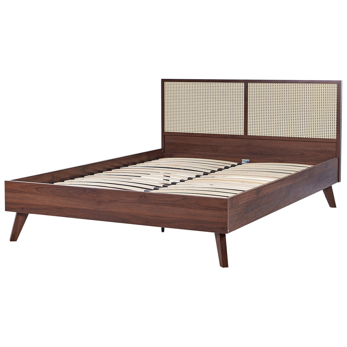 BETT mit Lattenrost 160/200 cm Braun Monpazier - Braun/Naturfarben, Holzwerkstoff (160/200cm) - Beliani