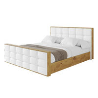 POLSTERBETT mit Bettkasten, Fußteil und Lattenrost, Boxbett ohne Matratze - ENZO2-Z 180x200 Weiß Kunstleder - Weiß Hochglanz, Holzwerkstoff/Textil (180/200cm) - ALTDECOR