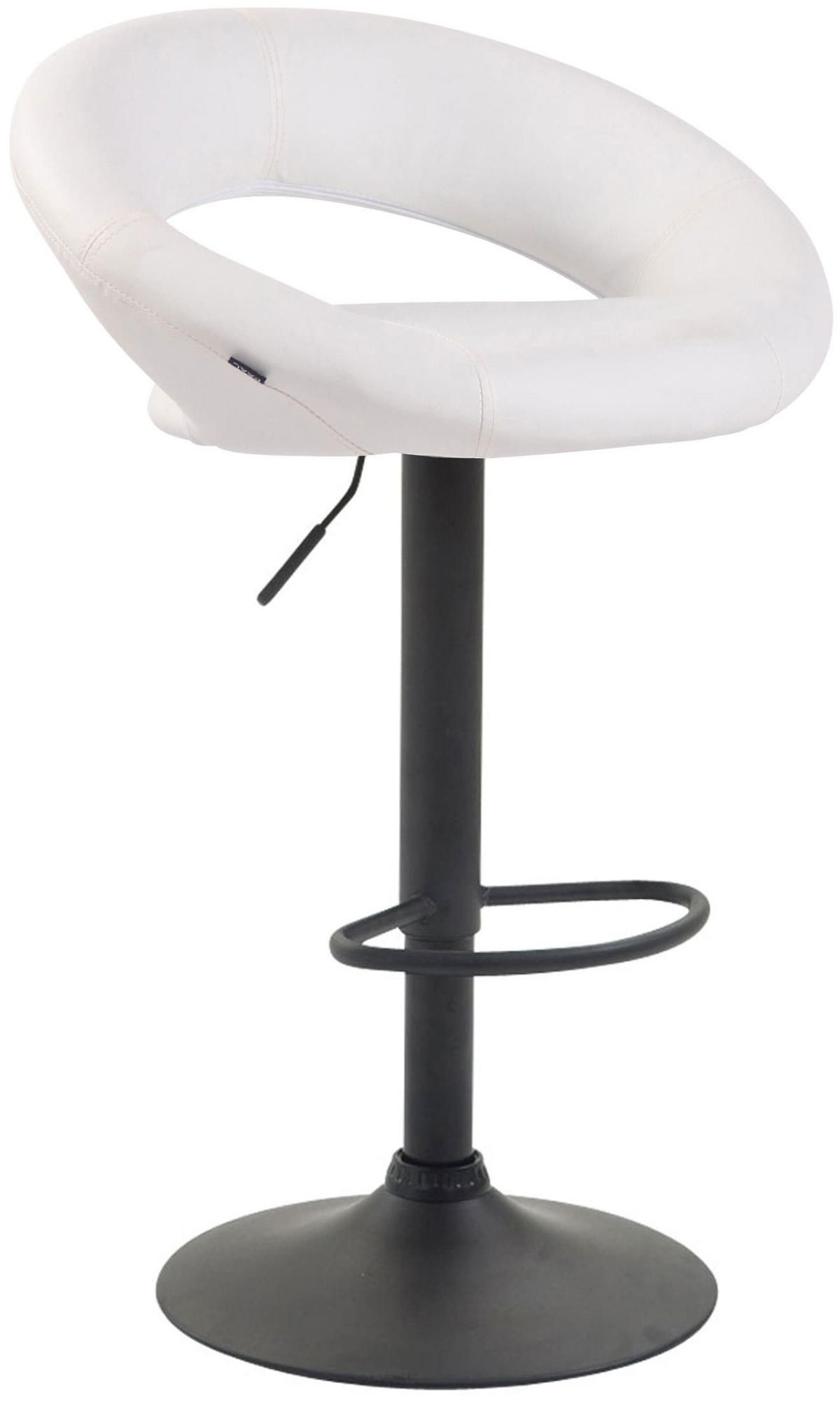 BARHOCKER 2er Set Mekim Kunstleder Weiß Schwarz - Weiß, Leder/Metall (53/80/47cm) - DELUKE