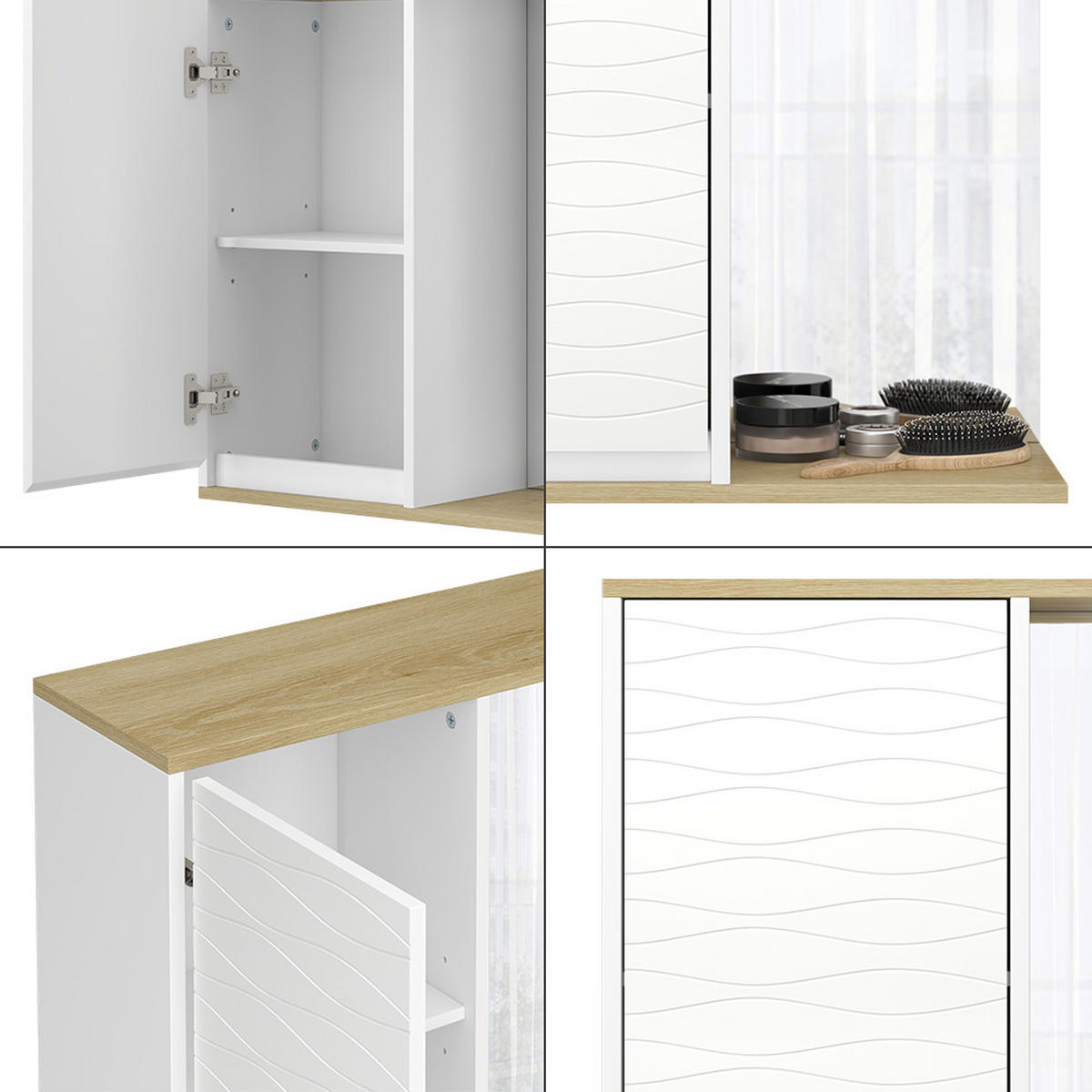 KOUPELNOVÁ SKŘÍŇKA SE ZRCADLEM Livia Bílá - bílá, kompozitní dřevo (60/63/24cm) - Vicco