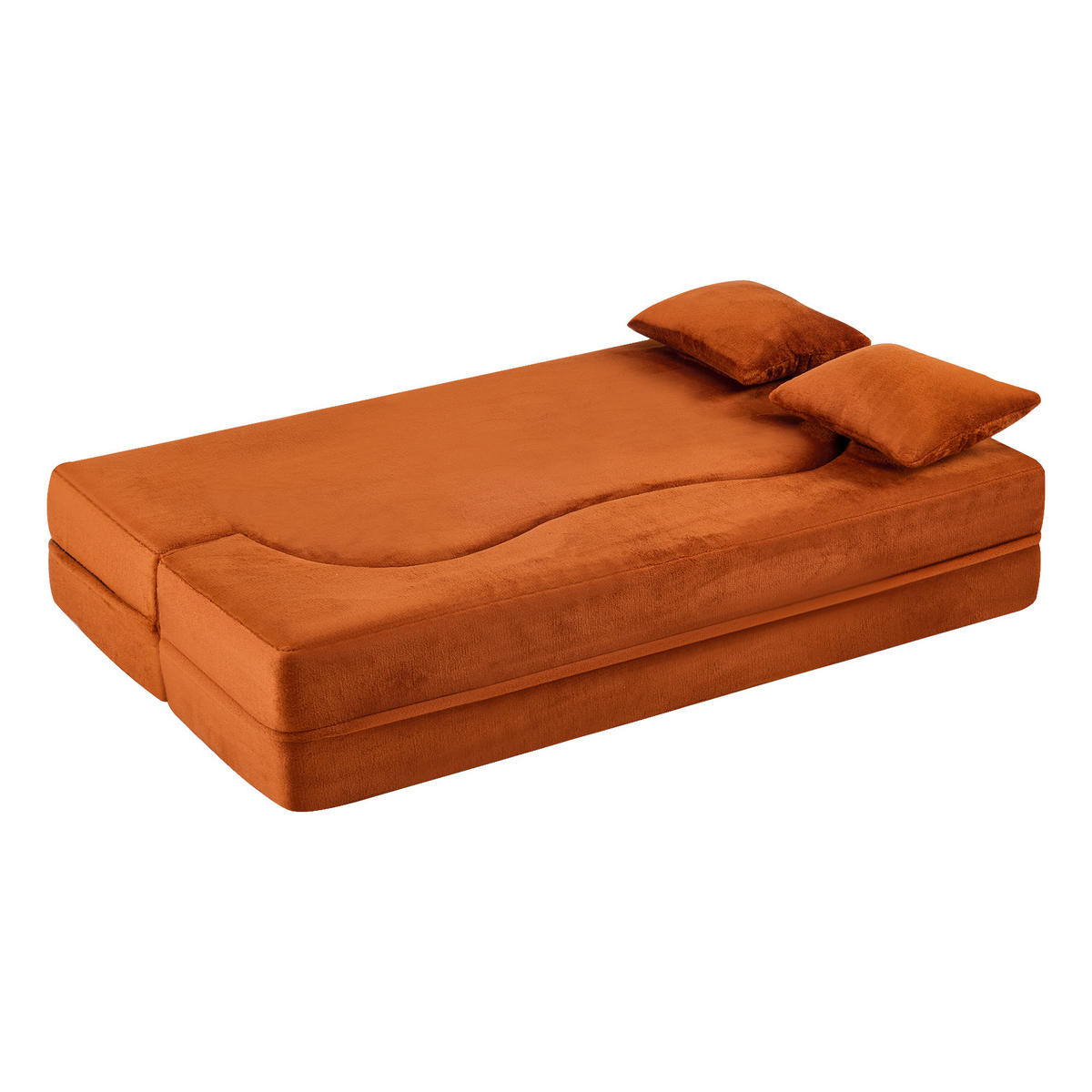 SCHLAFSOFA DE-34997 2-in-1 klappbar Orange - Orange, Textil (55/70/180cm) - ComfortXL