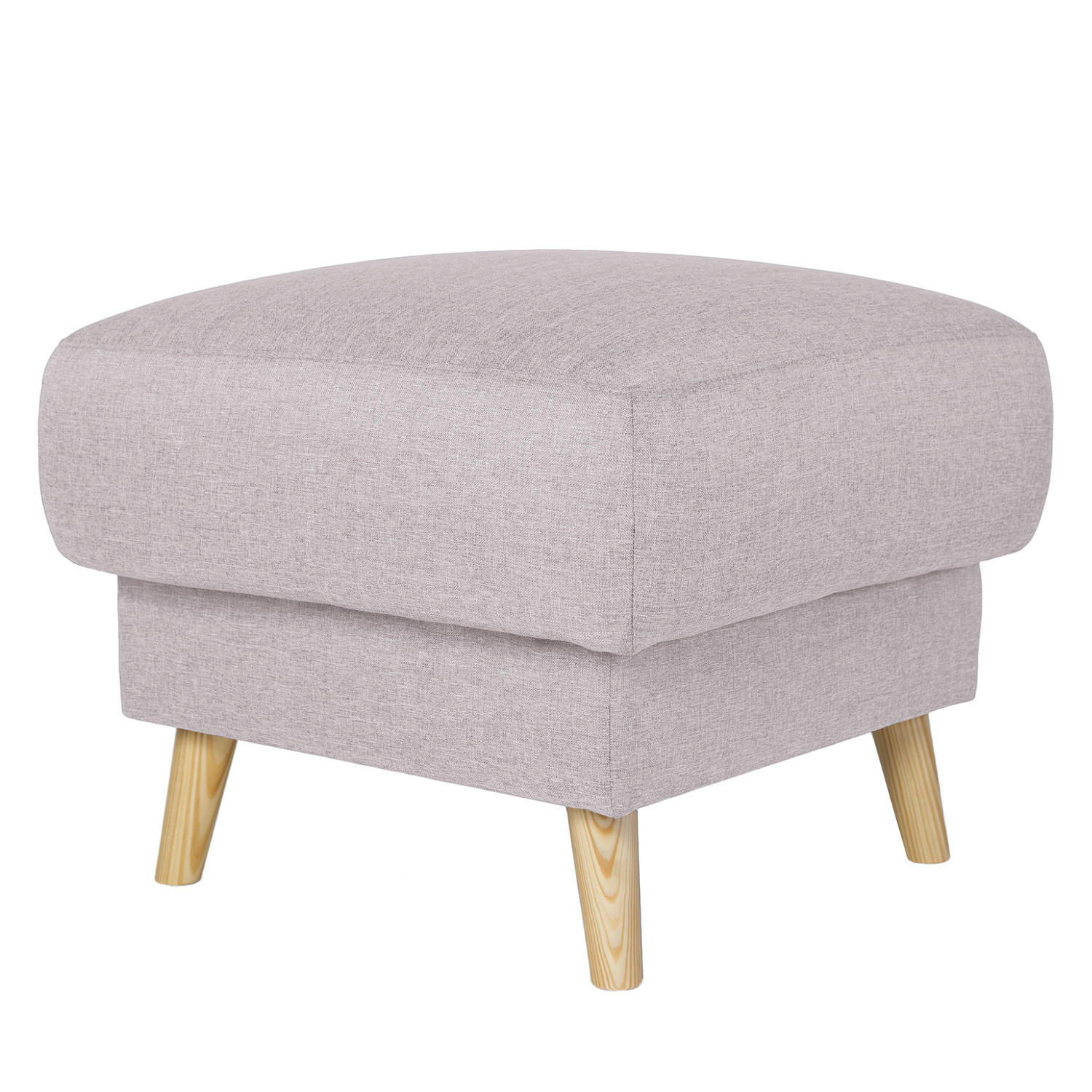 POLSTERHOCKER - Webstoff - Hellbraun/Hellrosa, Holz/Textil (77/46/62cm) - home24