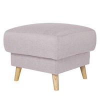 POLSTERHOCKER - Webstoff - Hellbraun/Hellrosa, Holz/Textil (77/46/62cm) - home24