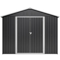 GERÄTEHAUS 240.4/192.3/191 cm Schwarz mit praktischer Klapptür und Fundament - Schwarz, Metall (192.3/191/240.4cm) - Oxeza
