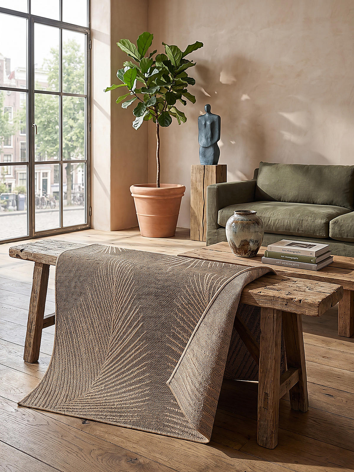 FLACHWEBTEPPICH Floral CORDEV Polypropylen Natur 160 x 230 cm - Beige, Textil (160/230cm) - KADIMA DESIGN