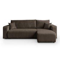 Ecksofa PRESTIGE L, Poso 06 - Braun, Textil (247/143cm) - Lookway